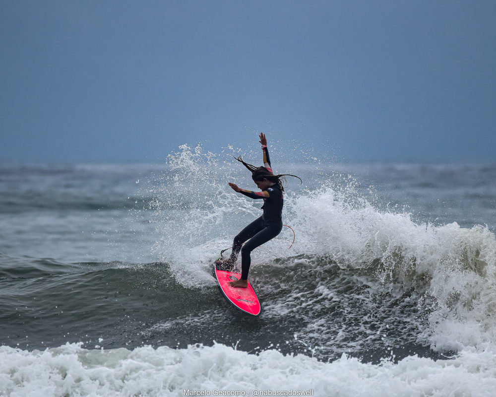 Eloah de Souza, FT Kids On Fire 2024, Praia Grande de Ubatuba (SP). Foto: Marcelo Geacomo / @nabuscadoswell