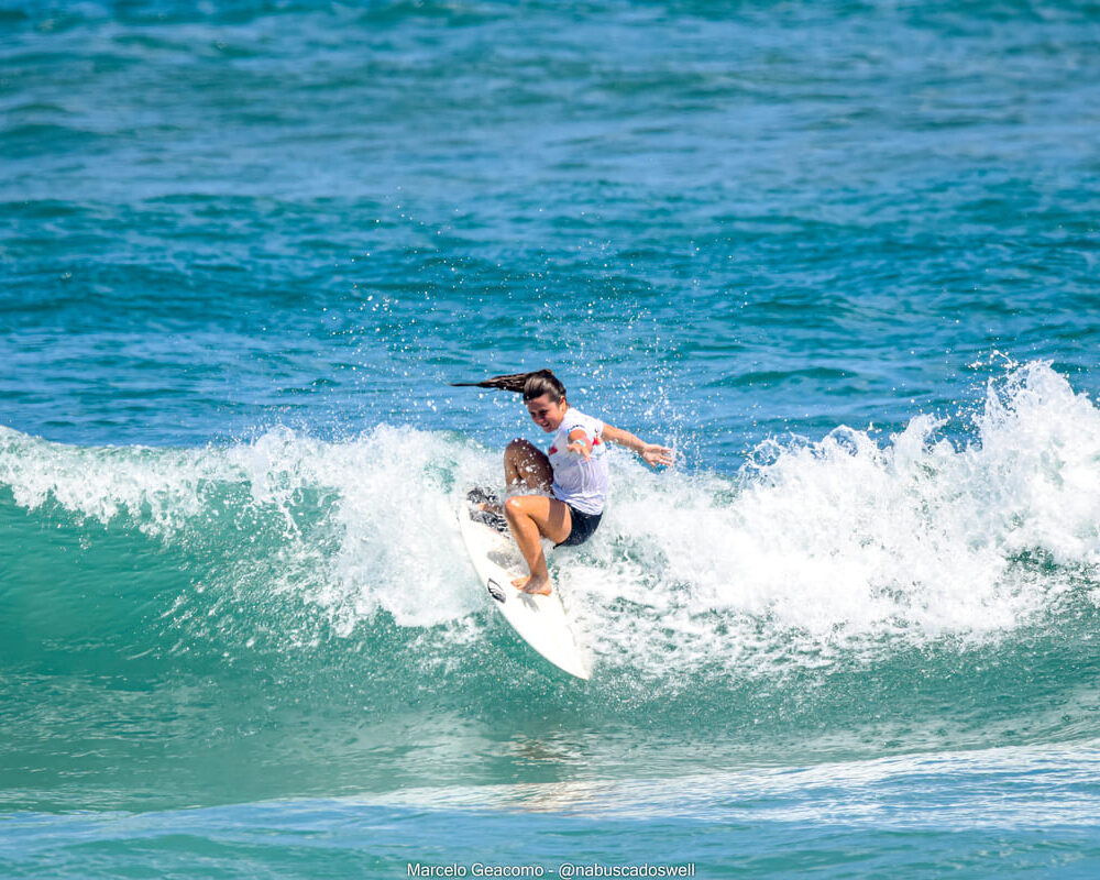 Marina Suguimoto, Terceira etapa do FT Kids On Fire 2024, Praia Grande de Ubatuba (SP). Foto: Marcelo Geacomo / @nabuscadoswell